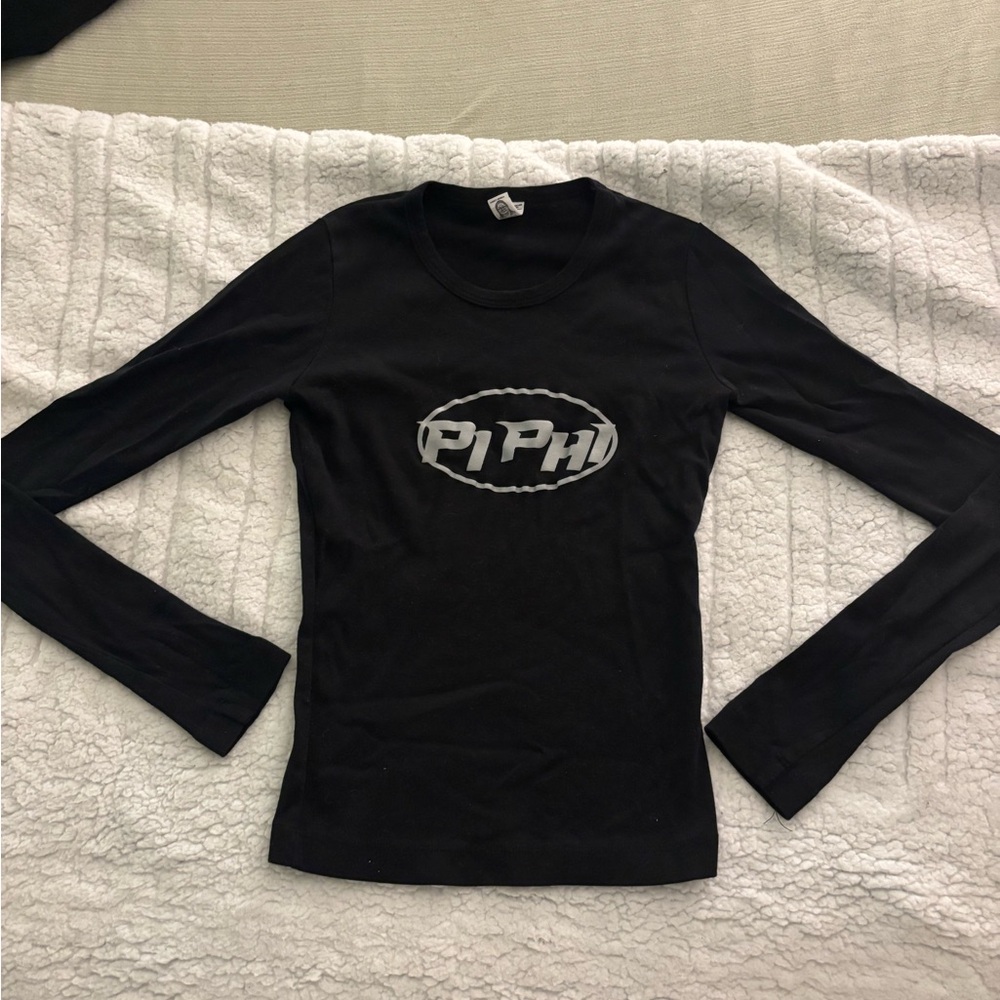 Pi phi Black Long Sleeve Tee